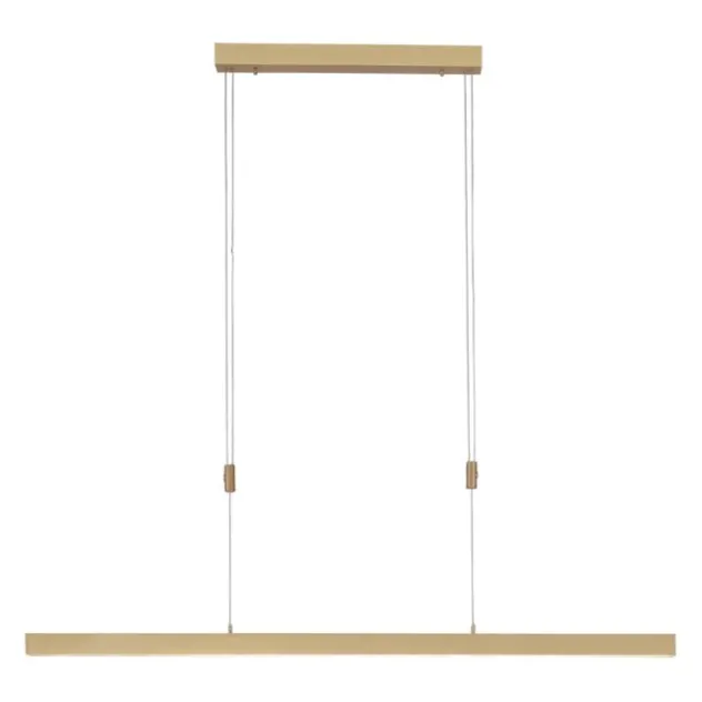 LED Pendelleuchte, messing matt, lineares, filigranes Design, Touchdimmer