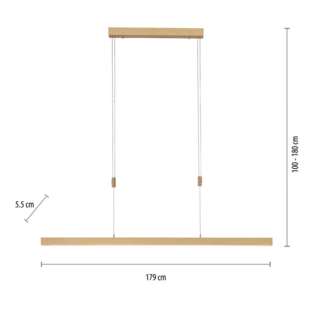 LED Pendelleuchte, messing matt, lineares, filigranes Design, Touchdimmer