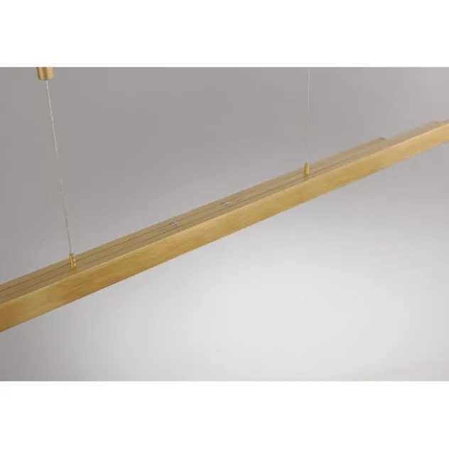 LED Pendelleuchte, messing matt, lineares, filigranes Design, Touchdimmer