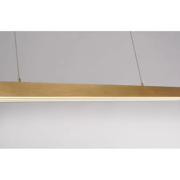 LED Pendelleuchte, messing matt, lineares, filigranes Design, Touchdimmer