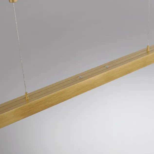LED Pendelleuchte, messing matt, lineares, filigranes Design, Touchdimmer