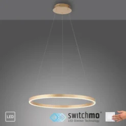 LED Pendelleuchte messing matt rund Ø60cm dimmbar Switchmo warmweiß