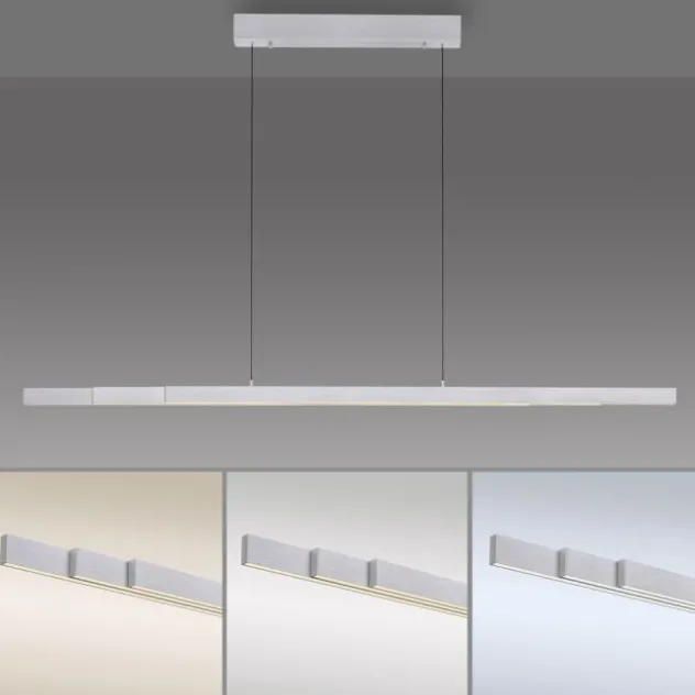 LED Pendelleuchte mit Comfort Lift, aluminium, höhenverstellbar, ausziehbar
