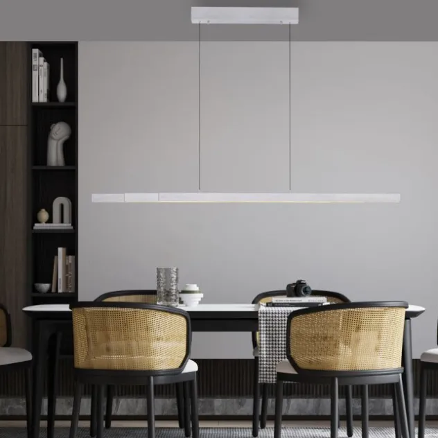 LED Pendelleuchte mit Comfort Lift, aluminium, höhenverstellbar, ausziehbar