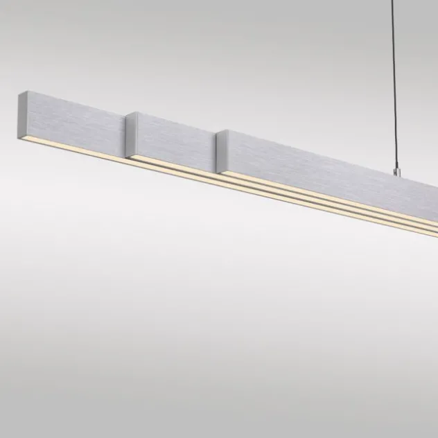 LED Pendelleuchte mit Comfort Lift, aluminium, höhenverstellbar, ausziehbar