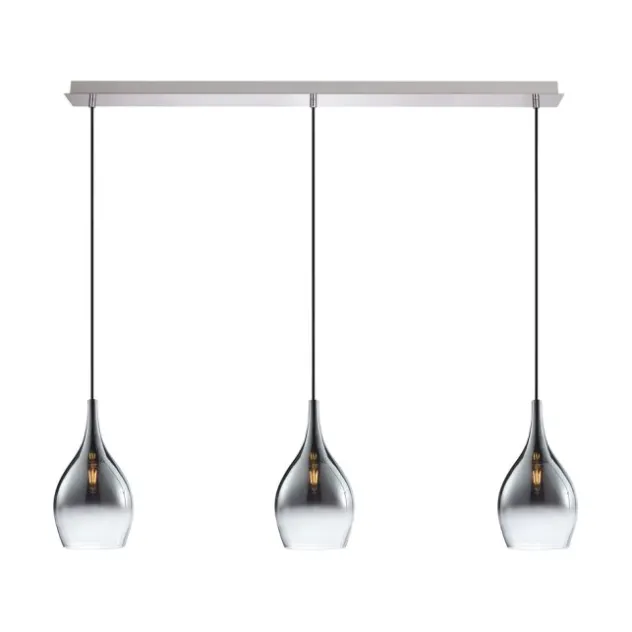 LED Pendelleuchte mit Farbverlauf anthrazit nach weiß 3 flammig Esszimmmer