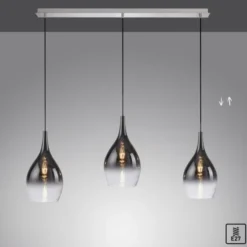 LED Pendelleuchte mit Farbverlauf anthrazit nach weiß 3 flammig Esszimmmer