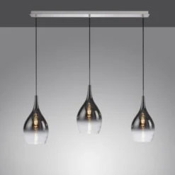 LED Pendelleuchte mit Farbverlauf anthrazit nach weiß 3 flammig Esszimmmer