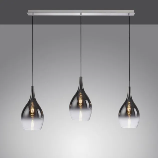 LED Pendelleuchte mit Farbverlauf anthrazit nach weiß 3 flammig Esszimmmer
