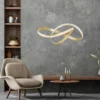 LED-Pendelleuchte, modern, Design, Wellenform, 57x57cm