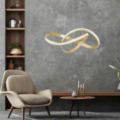 LED-Pendelleuchte, modern, Design, Wellenform, 57x57cm