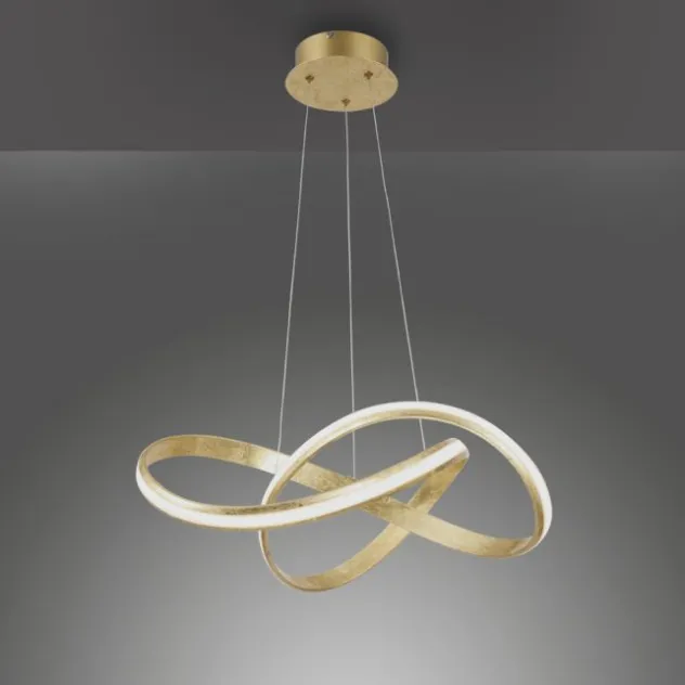 LED-Pendelleuchte, modern, Design, Wellenform, 57x57cm