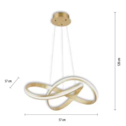 LED-Pendelleuchte, modern, Design, Wellenform, 57x57cm