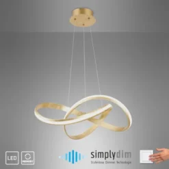LED-Pendelleuchte, modern, Design, Wellenform, 57x57cm