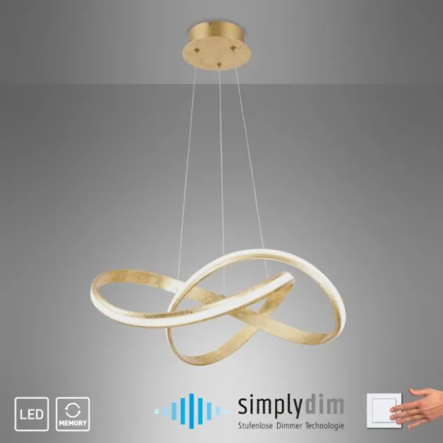 LED-Pendelleuchte, modern, Design, Wellenform, 57x57cm