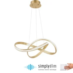 LED-Pendelleuchte, modern, Design, Wellenform, 57x57cm