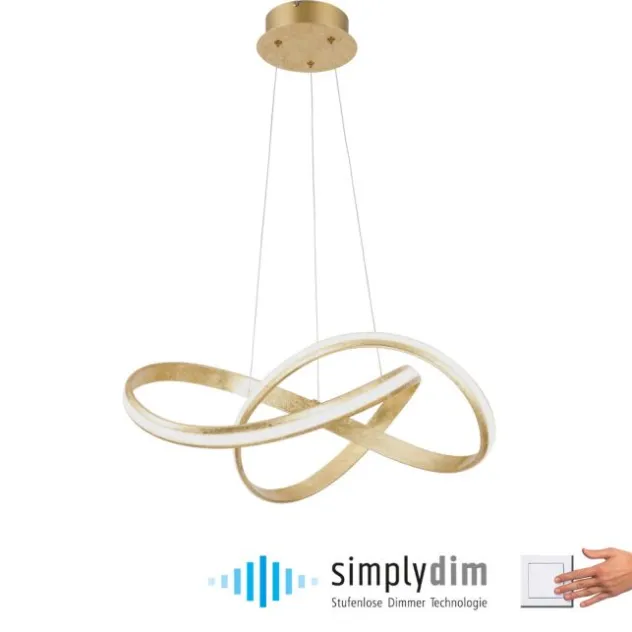 LED-Pendelleuchte, modern, Design, Wellenform, 57x57cm