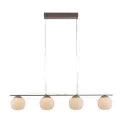 LED Pendelleuchte NAMI, sandfarben, 4-flammig, dimmbar, Opalglas