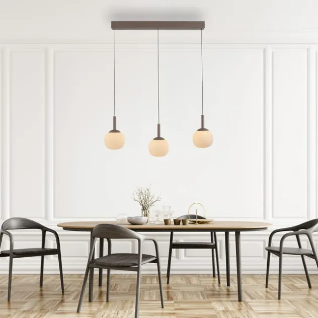 LED Pendelleuchte NAMI, sandfarben, länglich, dimmbar, Comfort-Lift, Memoryfunktion