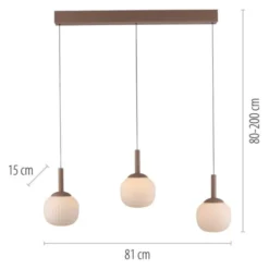 LED Pendelleuchte NAMI, sandfarben, länglich, dimmbar, Comfort-Lift, Memoryfunktion