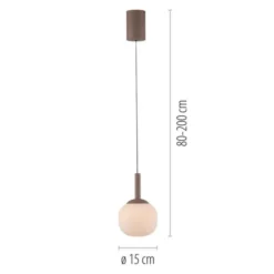 LED Pendelleuchte NAMI, sandfarben, Comfort-Lift, Memoryfunktion, Opalglas