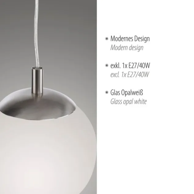 LED Pendelleuchte opal mattem Glas 20cm IP20 Innenleuchte