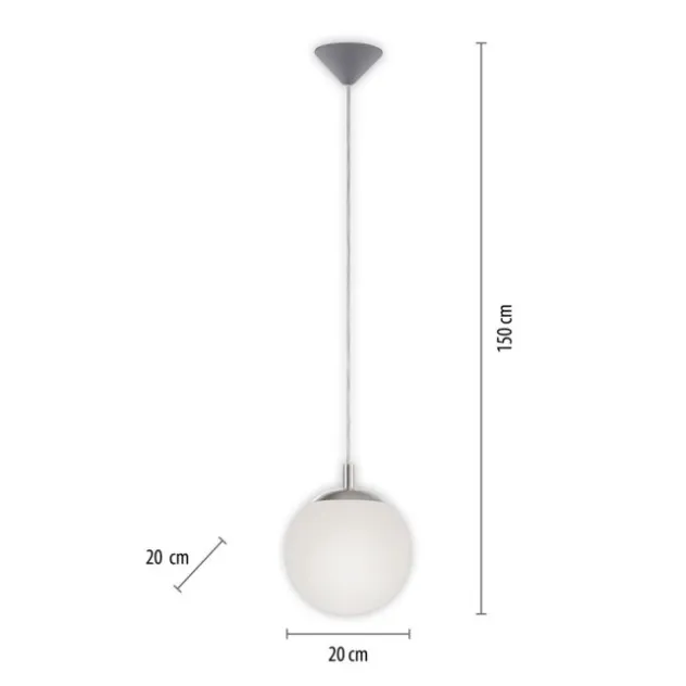LED Pendelleuchte opal mattem Glas 20cm IP20 Innenleuchte
