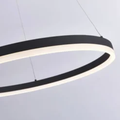 LED Pendelleuchte, rund, anthrazit, Ø 80cm, dimmbar, modern, warmweiß