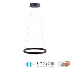 LED Pendelleuchte, rund, anthrazitfarben, Dimmfunktion, Memory Funktion