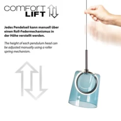LED Pendelleuchte rund 2 flammig mehrfarbig Metallfarbe Kaffee