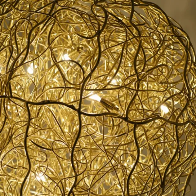 LED Pendelleuchte SAREA goldfarbig aluminium Lichtspiel höhenverstellbar Kunstobjekt