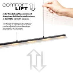 LED Pendelleuchte schwarz Comfor Lift höhenverstellbar dimmbar