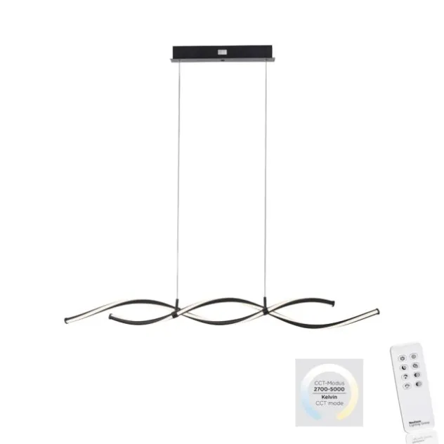 LED Pendelleuchte schwarz dimmbar per Fernbedienung Memoryfunktion CCT