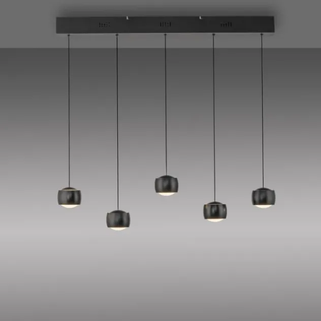 LED Pendelleuchte schwarz 5 flammig höhenverstellbar Esszimmer
