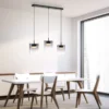 LED Pendelleuchte schwarz 3-flammig dimmbar in 3 Stufen Esszimmer