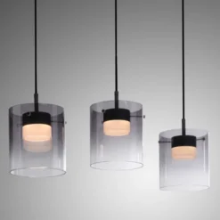 LED Pendelleuchte schwarz 3-flammig dimmbar in 3 Stufen Esszimmer