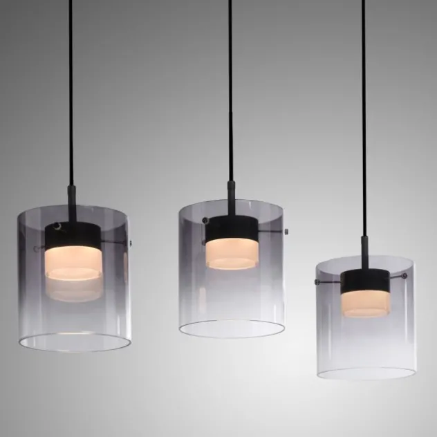 LED Pendelleuchte schwarz 3-flammig dimmbar in 3 Stufen Esszimmer