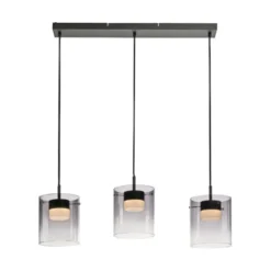 LED Pendelleuchte schwarz 3-flammig dimmbar in 3 Stufen Esszimmer