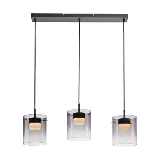 LED Pendelleuchte schwarz 3-flammig dimmbar in 3 Stufen Esszimmer