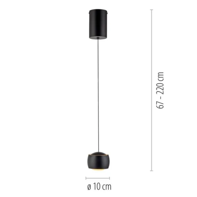 LED Pendelleuchte schwarz 1 flammig höhenverstellbar Esszimmer