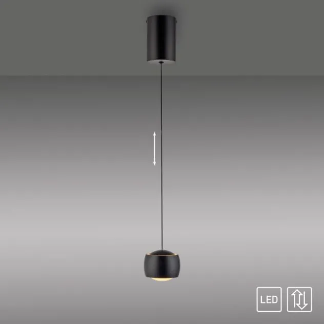 LED Pendelleuchte schwarz 1 flammig höhenverstellbar Esszimmer