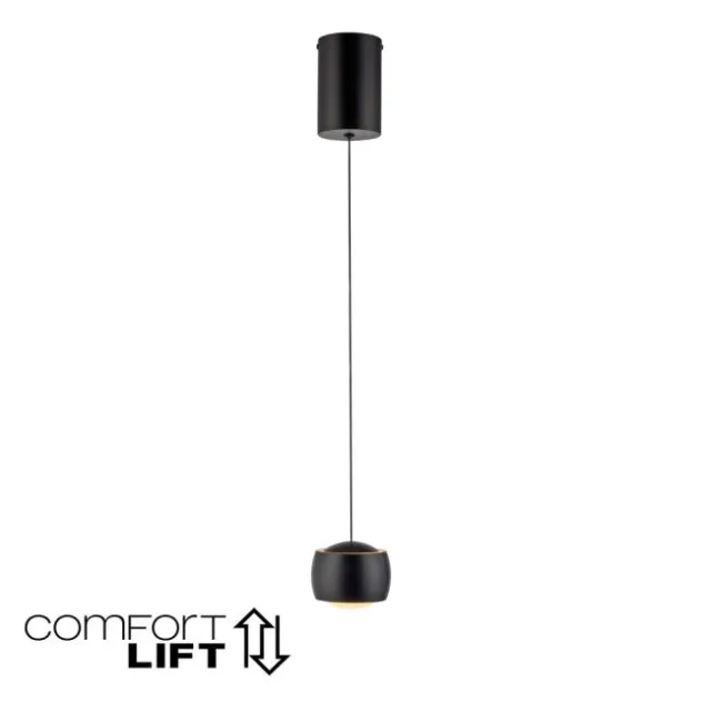 LED Pendelleuchte schwarz 1 flammig höhenverstellbar Esszimmer