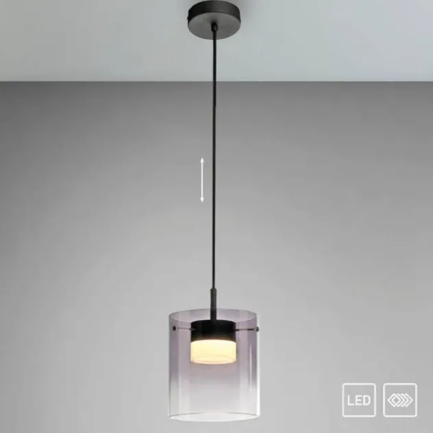 LED Pendelleuchte schwarz 1-flammig dimmbar in 3 Stufen Esszimmer