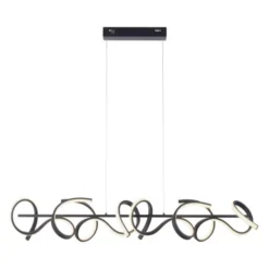 LED Pendelleuchte, schwarz, geschwungenes Design, Dimmfunktion, modern