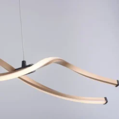 LED Pendelleuchte schwarz gold dimmbar höhenverstellbar geschwungen