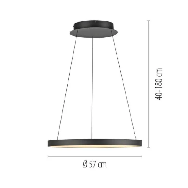 LED Pendelleuchte schwarz höhenverstellbar dimmbar Memoryfunktion