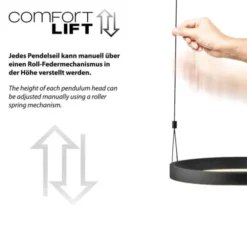LED Pendelleuchte schwarz höhenverstellbar Fernbedienung dimmbar CCT