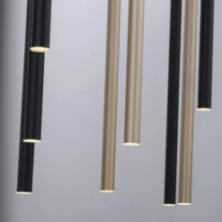 LED Pendelleuchte schwarz messing matt 10 flammig dimmbar Memoryfunktion