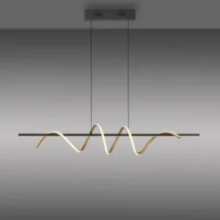 LED Pendelleuchte schwarz messing höhenverstellbar per Lift dimmbar