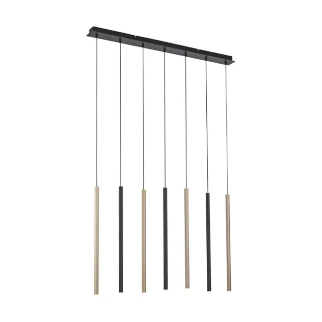 LED Pendelleuchte schwarz messing matt 7 flammig dimmbar Memoryfunktion